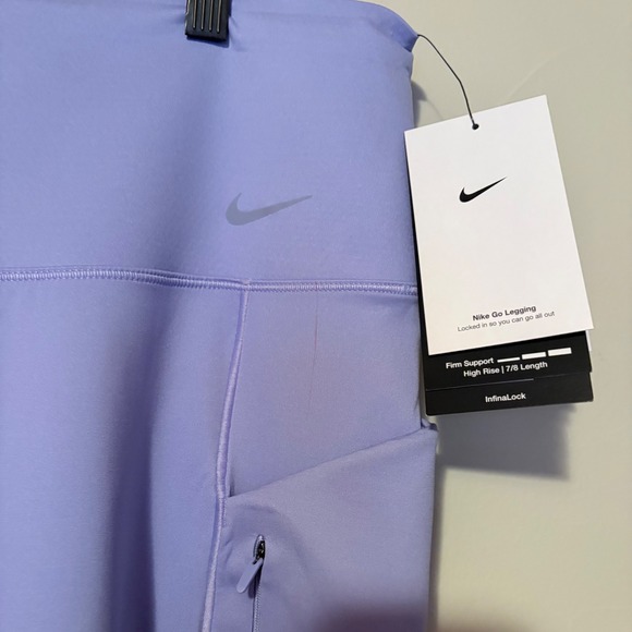 Nike Go Leggings Firm Support  XXL 2XL Running High Rise 7/8 Length Lavender - Picture 1 of 4